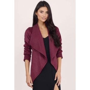 Tobi Draped Wool Jacket - Wine